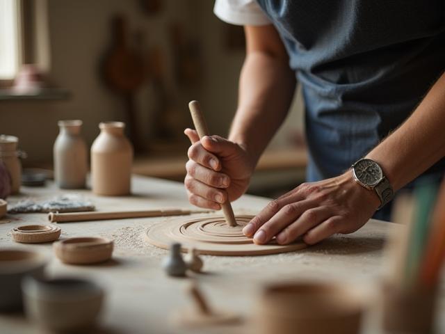 Ceramic workshop with artisans